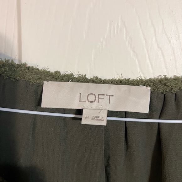 Loft - iridescent blouse, army green. Worn once. - Picture 4 of 4